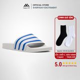  Dép quai ngang nam nữ Unisex Slipper M Masler-MT màu trắng sọc xanh dương với lớp quai đế êm chân TSD 