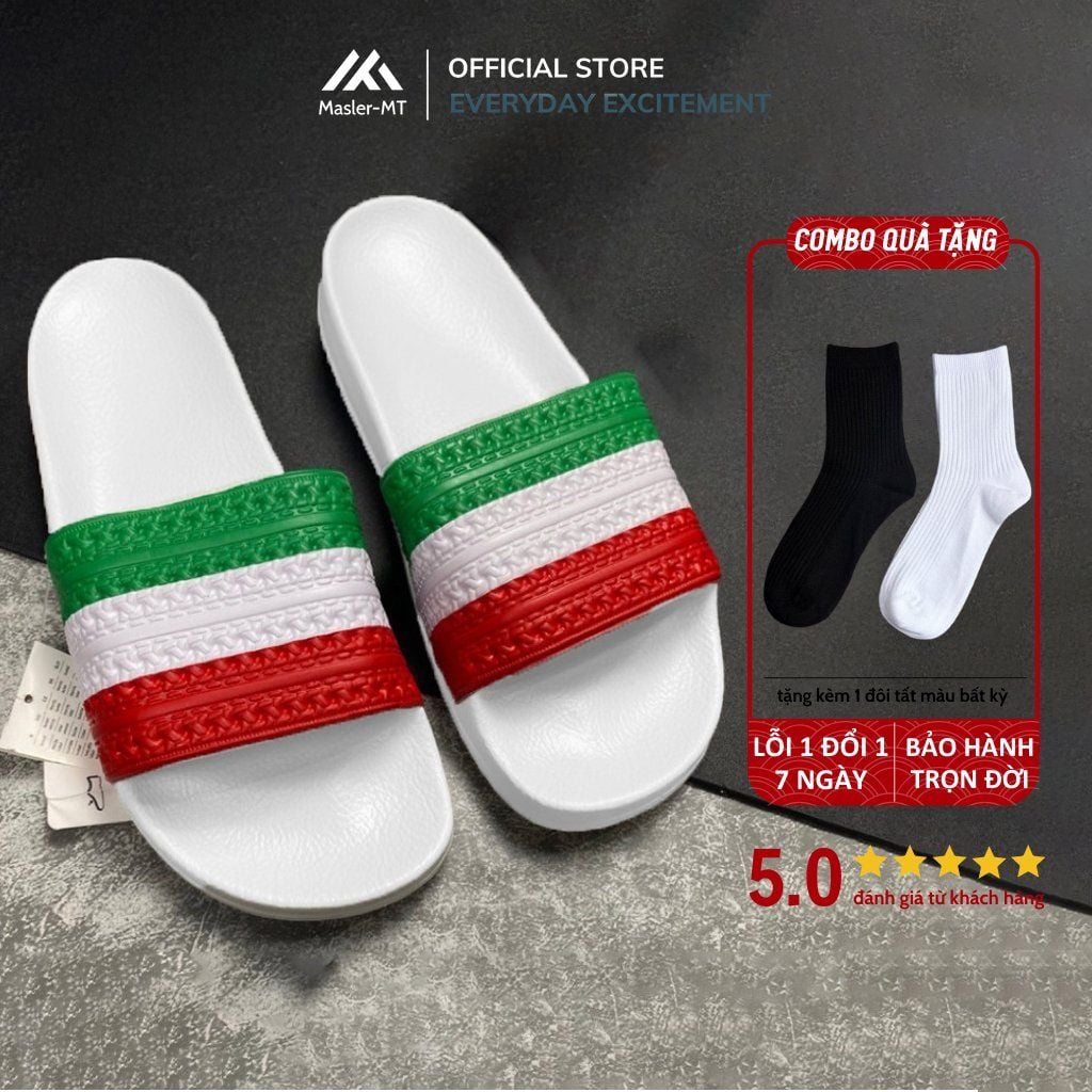  Dép quai ngang nam nữ Unisex Slipper M Masler-MT cờ Italy có lớp đế chống trượt và dễ vệ sinh ITA 