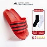  Dép quai ngang nam nữ Unisex Slipper M Masler MT màu đỏ sọc đen với lớp quai êm chân và đế chống nước DSD 