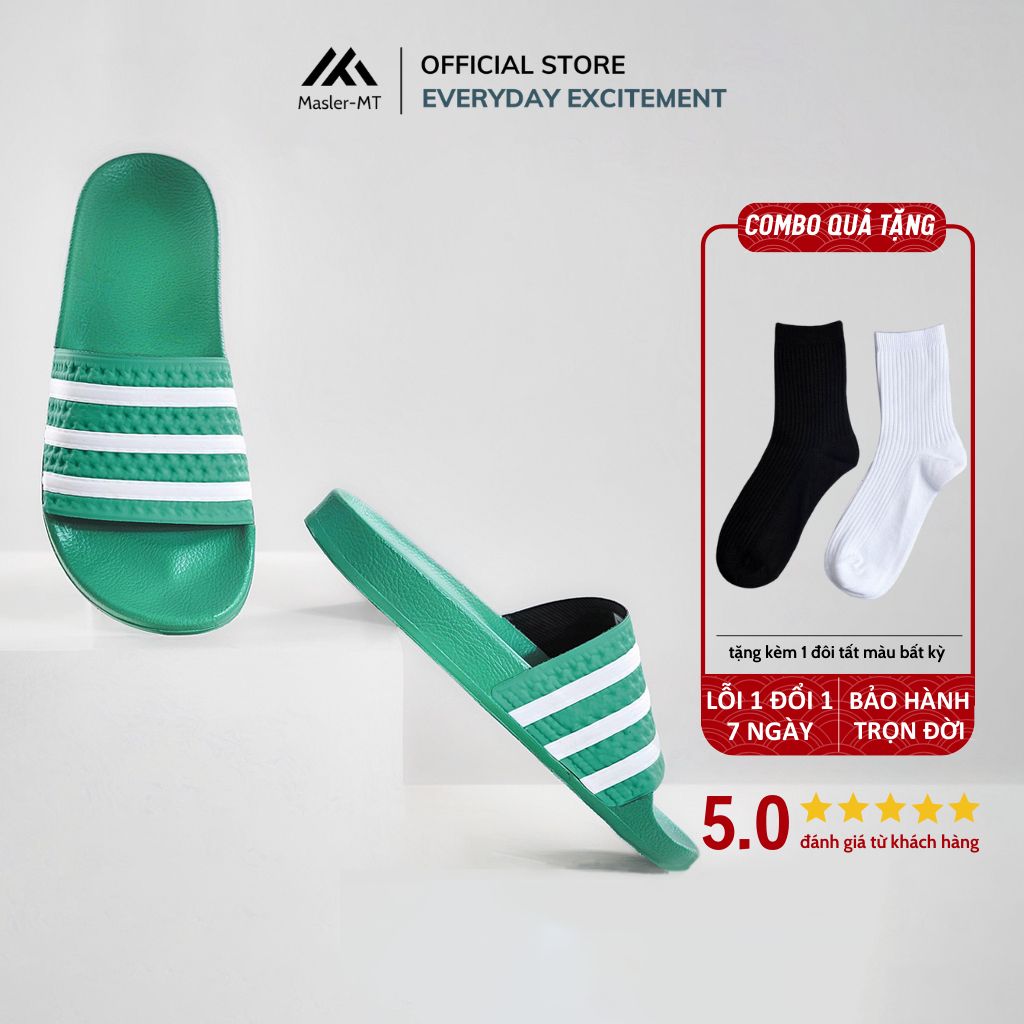  Dép quai ngang nam nữ Unisex Slipper M Masler-MT màu xanh lá có lớp đế chống trơn trượt êm chân XL 