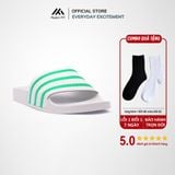  Dép quai ngang nam nữ Unisex Slipper M Masler-MT màu trắng sọc xanh lá có lớp đế dễ vệ sinh, chống trượt TSL 