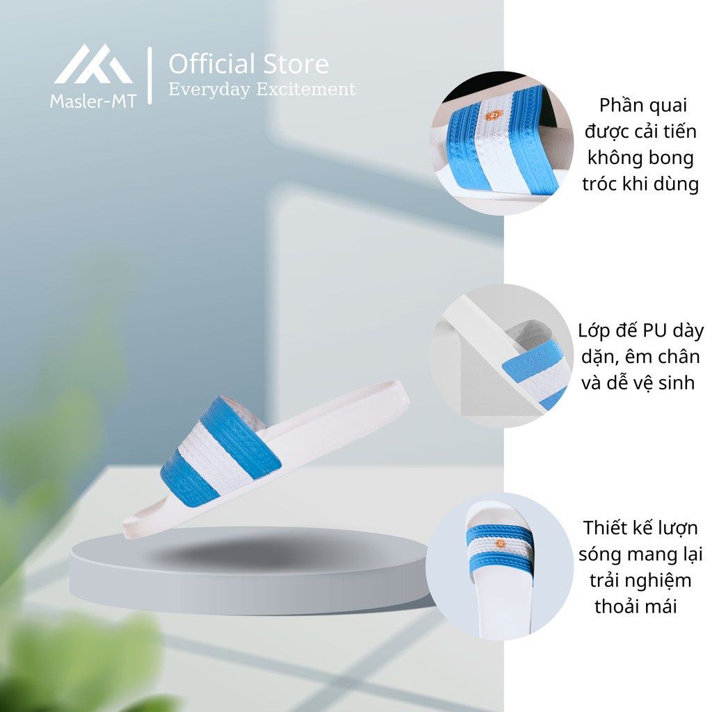  Dép quai ngang nam nữ Unisex Slipper M Masler-MT cờ Argentina với lớp đế chống nước và quai êm chân ARG 