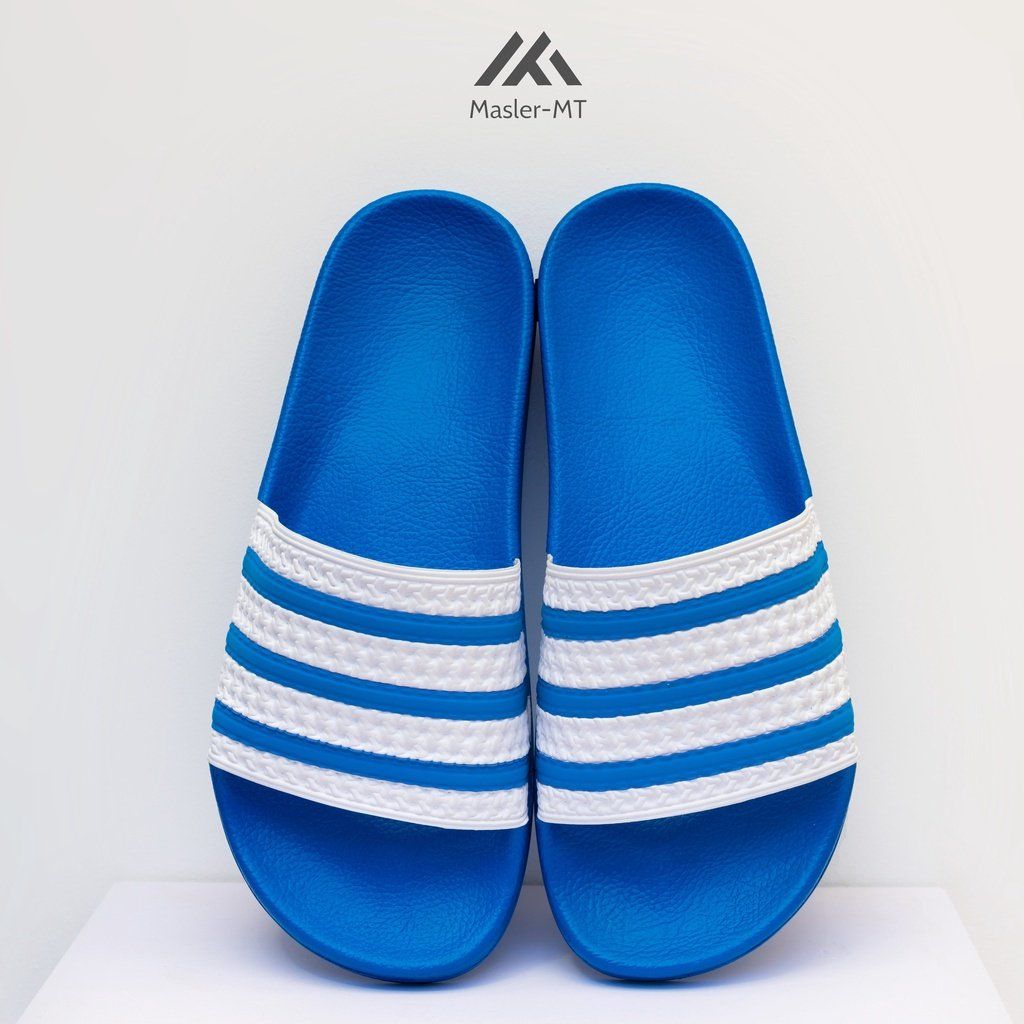  Dép quai ngang nam nữ Unisex Slipper M Masler-MT màu xanh dương trắng với lớp đế êm chân chống trơn trượt XDT 