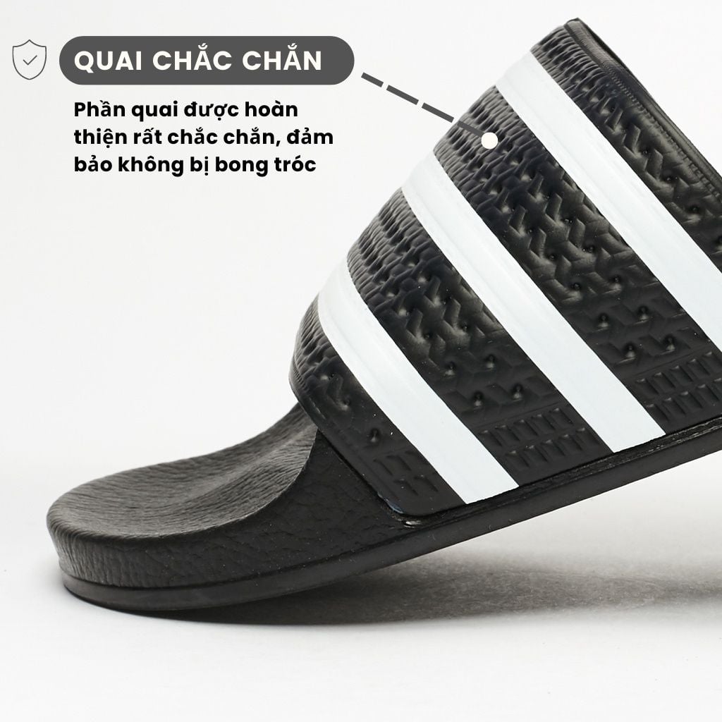  Dép quai ngang nam nữ Unisex Slipper M Masler-MT 3 sọc đen trắng với thiết kế đế chống trượt và quai êm chân DT1 