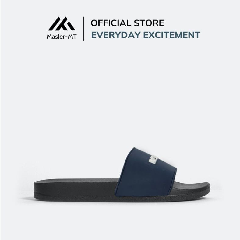  Dép quai ngang nam nữ Unisex Slipper M Masler-MT màu navy với đế chống trơn trượt và lớp quai thoáng khí MT9 