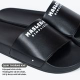  Dép da quai ngang nam nữ Unisex Slipper M Masler-MT màu đen với lớp đế chống trượt và lớp quai êm MT4 