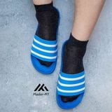  Dép quai ngang nam nữ Unisex Slipper M Masler-MT màu xanh dương sọc trắng với lớp đế chống nước bền bỉ XD 