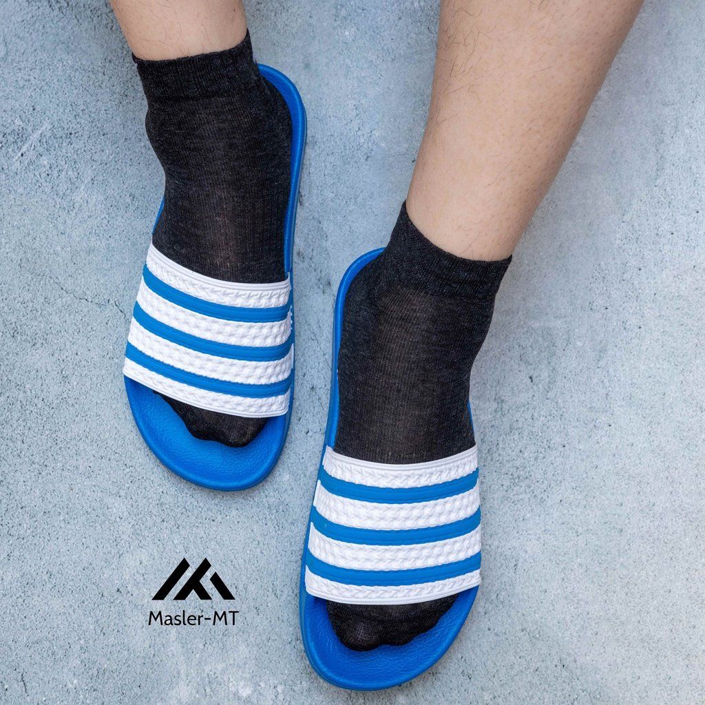  Dép quai ngang nam nữ Unisex Slipper M Masler-MT màu xanh dương trắng với lớp đế êm chân chống trơn trượt XDT 