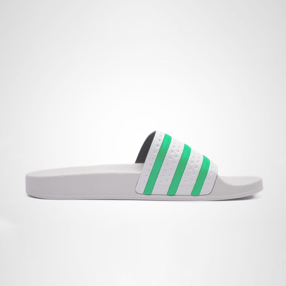 Dép quai ngang nam nữ Unisex Slipper M Masler-MT màu trắng sọc xanh lá có lớp đế dễ vệ sinh, chống trượt TSL 