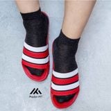  Dép quai ngang nam nữ Unisex Slipper M Masler-MT màu đỏ 4 sọc trắng với lớp quai êm chân và đế chống trơn DT4 