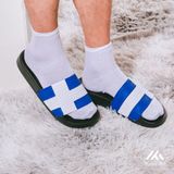  Dép quai ngang nam nữ Unisex Slipper M Masler-MT cờ đan mạch xanh dương với lớp đế chống trơn DMXD 