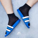  Dép quai ngang nam nữ Unisex Slipper M Masler MT 3 sọc màu xanh dương 4 sọc trắng với lớp đế chống trượt XD4 