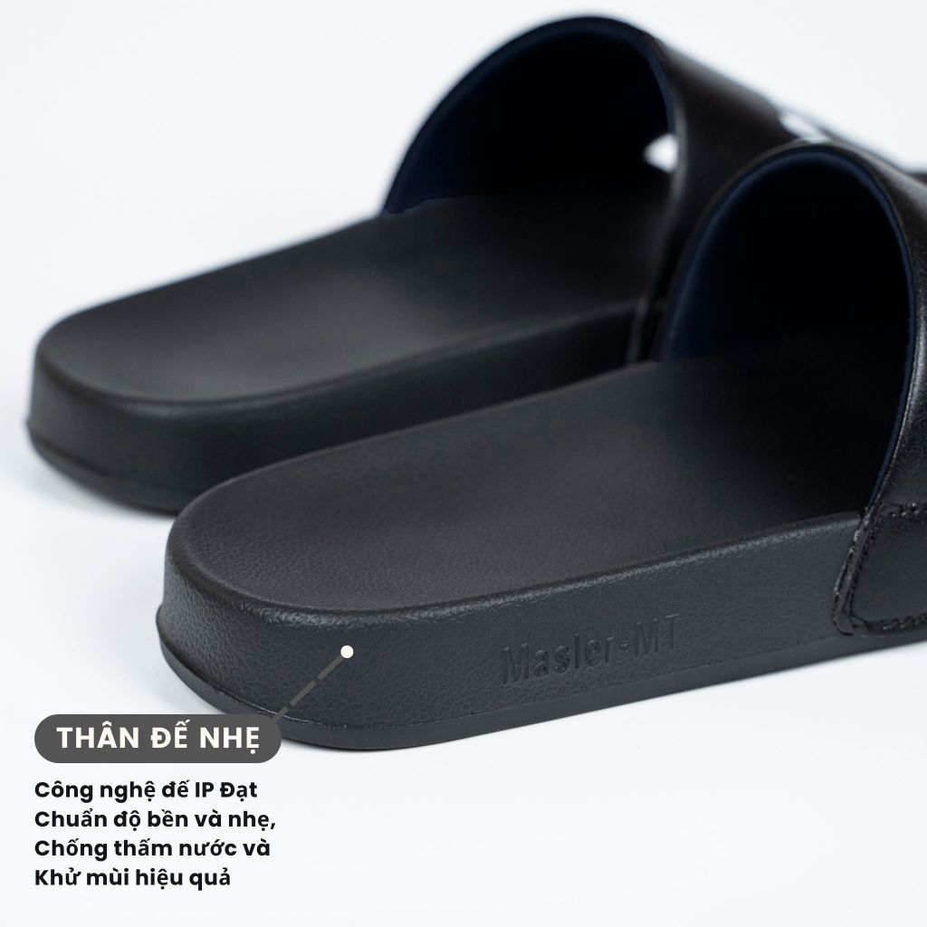  Dép da quai ngang nam nữ Unisex Slipper M Masler-MT màu đen có lớp đế êm chân thoải mái, bền bỉ và siêu nhẹ MT2 