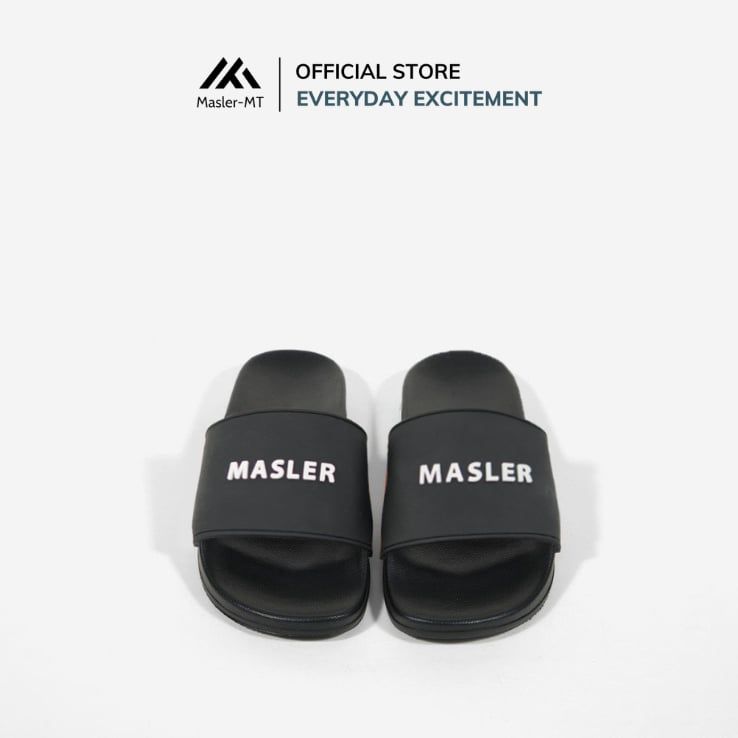  Dép quai ngang nam nữ Unisex Slipper M Masler-MT màu đen trắng có lớp đế chống trơn trượt và quai êm chân MT6 