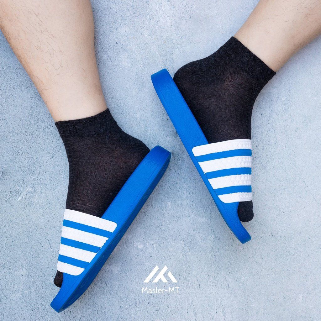  Dép quai ngang nam nữ Unisex Slipper M Masler-MT màu xanh dương trắng với lớp đế êm chân chống trơn trượt XDT 