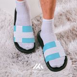  Dép quai ngang nam nữ Unisex Slipper M Masler-MT cờ đan mạch xanh lam với lớp đế chống trượt DMLM 