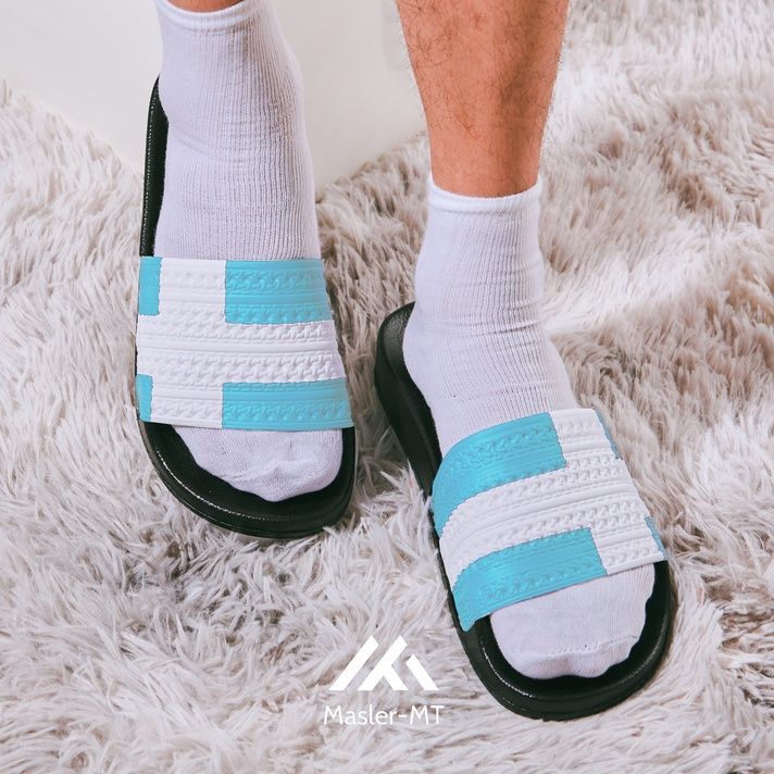  Dép quai ngang nam nữ Unisex Slipper M Masler-MT cờ đan mạch xanh lam với lớp đế chống trượt DMLM 