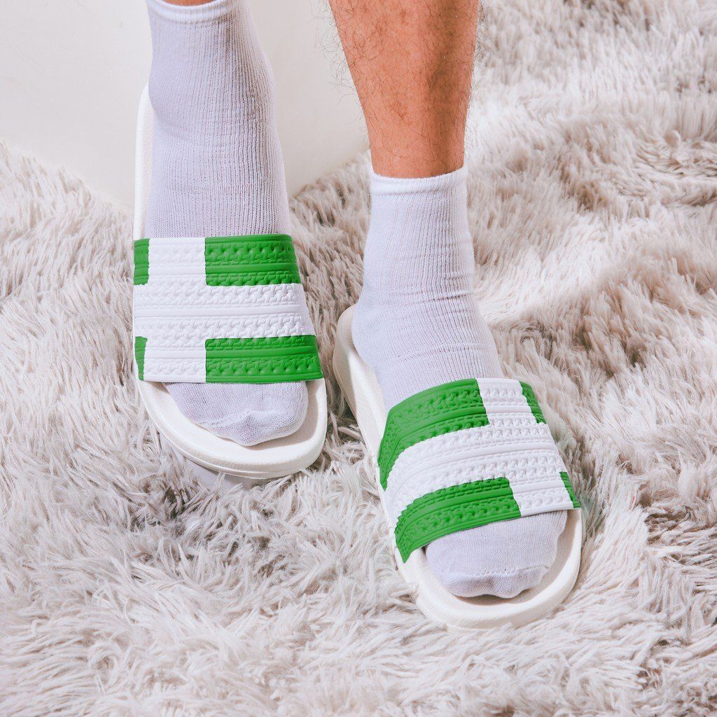  Dép quai ngang nam nữ Unisex Slipper M Masler-MT cờ đan mạch xanh lá với lớp đế chống trơn và êm chân DML 