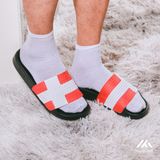  Dép quai ngang nam nữ Unisex Slipper M Masler-MT với đan mạch đỏ với lớp đế chông trượt DMD 
