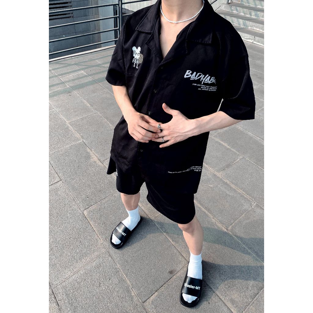  Dép da quai ngang nam nữ Unisex Slipper M Masler-MT màu đen với lớp quai êm chân và đế chống trơn chống nước MT3 