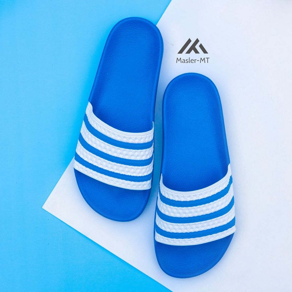  Dép quai ngang nam nữ Unisex Slipper M Masler-MT màu xanh dương trắng với lớp đế êm chân chống trơn trượt XDT 