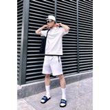  Dép quai ngang nam nữ Unisex Slipper M Masler-MT màu navy với đế chống trơn trượt và lớp quai thoáng khí MT9 