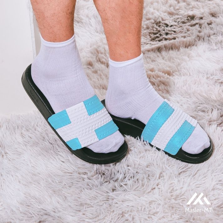  Dép quai ngang nam nữ Unisex Slipper M Masler-MT cờ đan mạch xanh lam với lớp đế chống trượt DMLM 