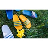  Dép quai ngang nam nữ Unisex Slipper M Masler-MT màu trắng sọc xanh dương với lớp quai đế êm chân TSD 