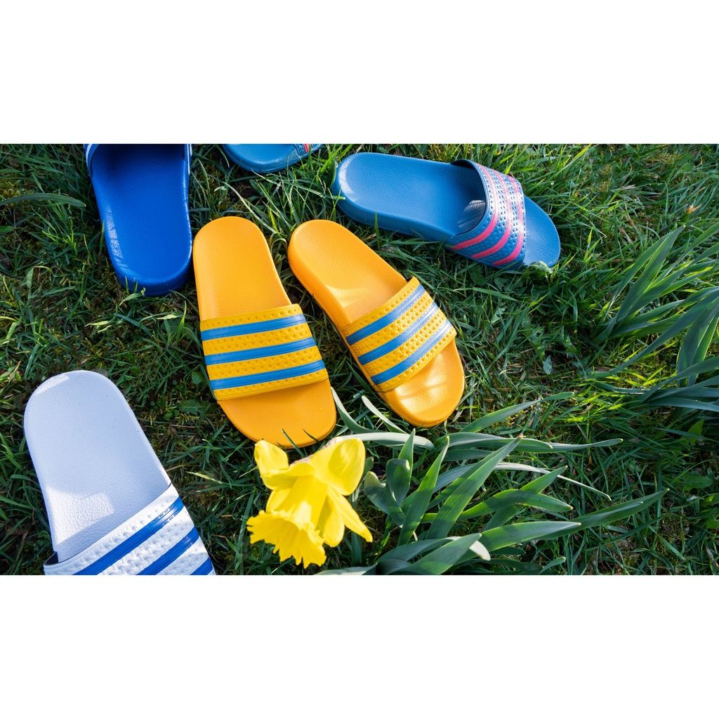  Dép quai ngang nam nữ Unisex Slipper M Masler-MT màu trắng sọc xanh dương với lớp quai đế êm chân TSD 