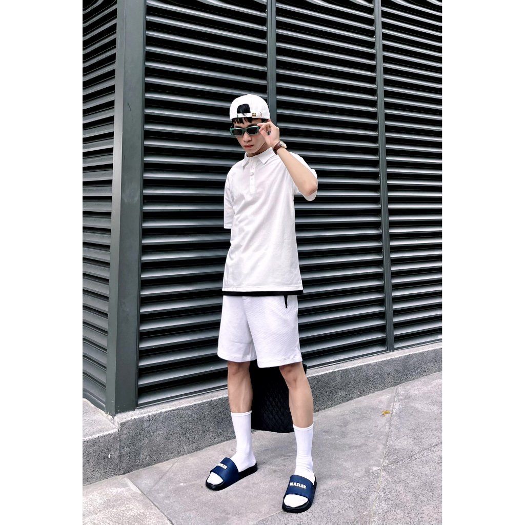  Dép quai ngang nam nữ Unisex Slipper M Masler-MT màu navy với đế chống trơn trượt và lớp quai thoáng khí MT9 