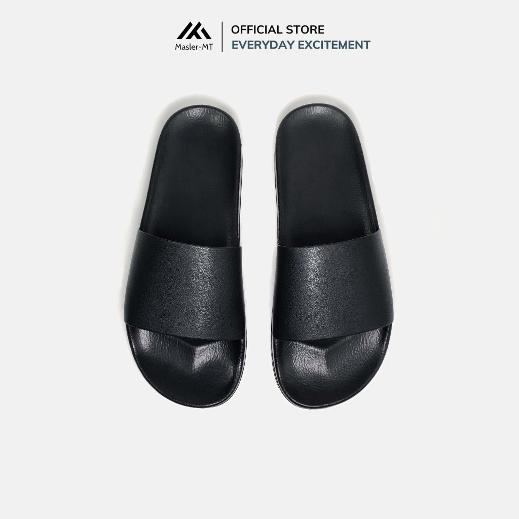  Dép da quai ngang nam nữ Basic Unisex Slipper M Masler-MT với lớp đế IP chống trượt và quai da êm chân TRO1 