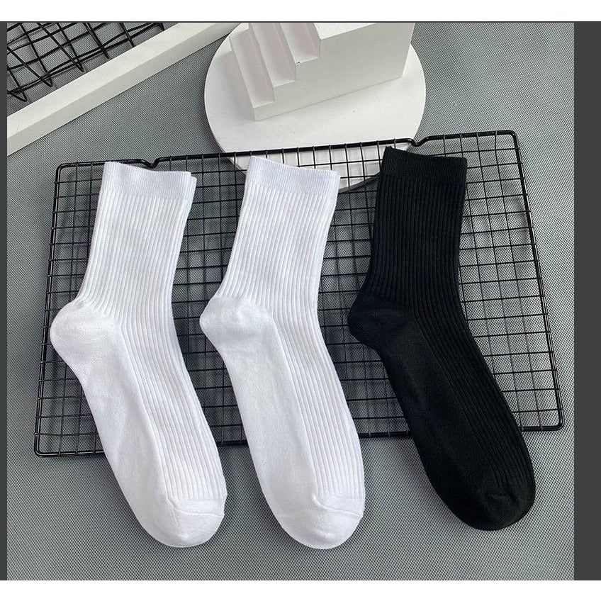  Tất vớ cổ cao trơn M Masler-MT màu trắng đen nam nữ cotton co giãn 4 chiều thời trang thấm hút mồ hôi tôt TV 