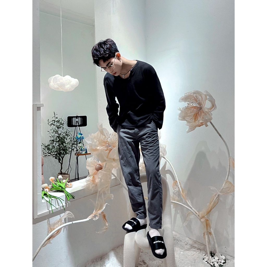  Dép da quai ngang nam nữ Unisex Slipper M Masler-MT màu đen có lớp đế êm chân thoải mái, bền bỉ và siêu nhẹ MT2 