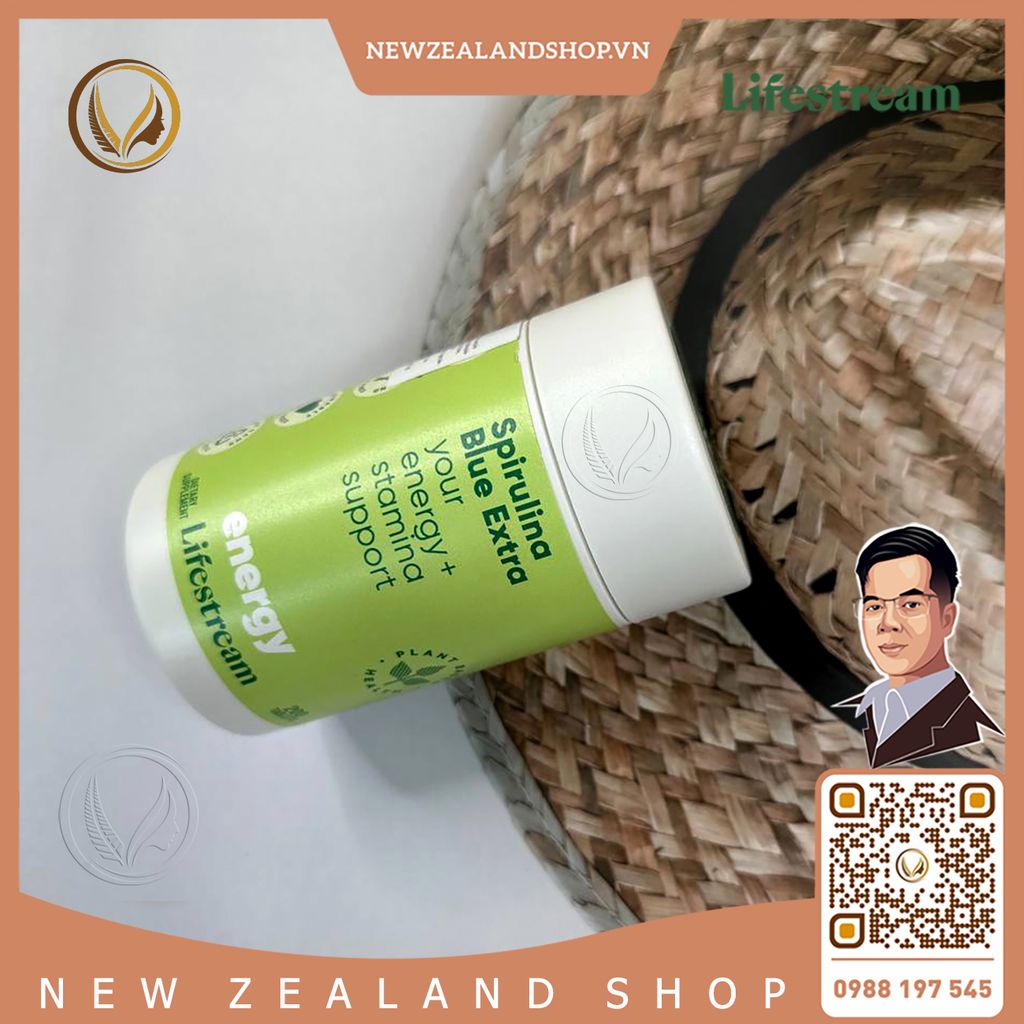 Viên uống tảo xoắn bổ sung vitamin khoáng chất Lifestream Spirulina Blue Extra 200 viên