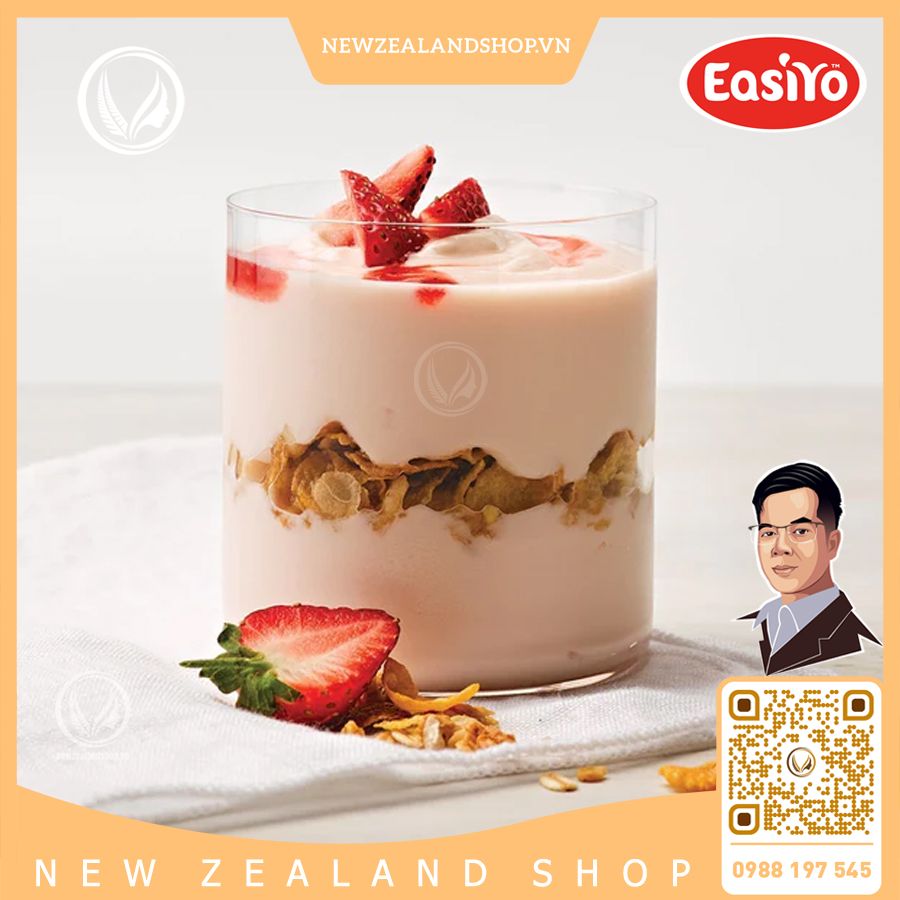 Bột làm sữa chua tươi nguyên chất vị dâu tây Easiyo Fresh Yogurt Strawberry (230g)