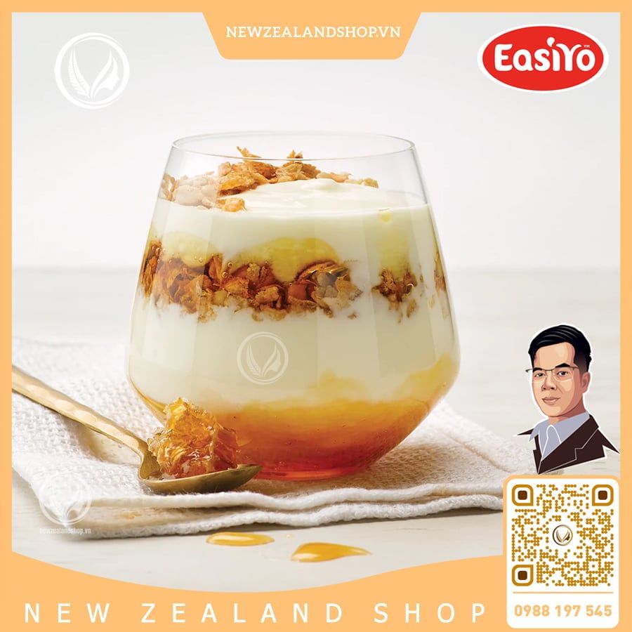 Bột làm sữa chua tươi nguyên chất vị dừa Easiyo Greek Style Coconut With Bits (240g)