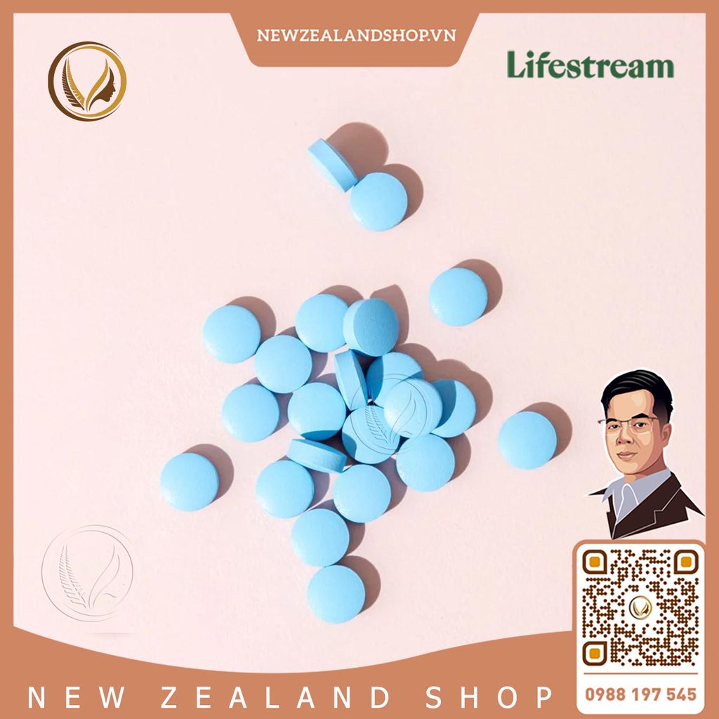 Viên uống tảo xoắn bổ sung vitamin khoáng chất Lifestream Spirulina Blue Extra 200 viên