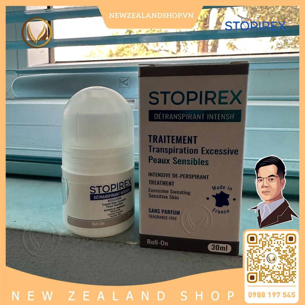 Lăn khử mùi, ngăn tiết mồ hôi trong 72 giờ Stopirex Détranspirant Intensif 30ml