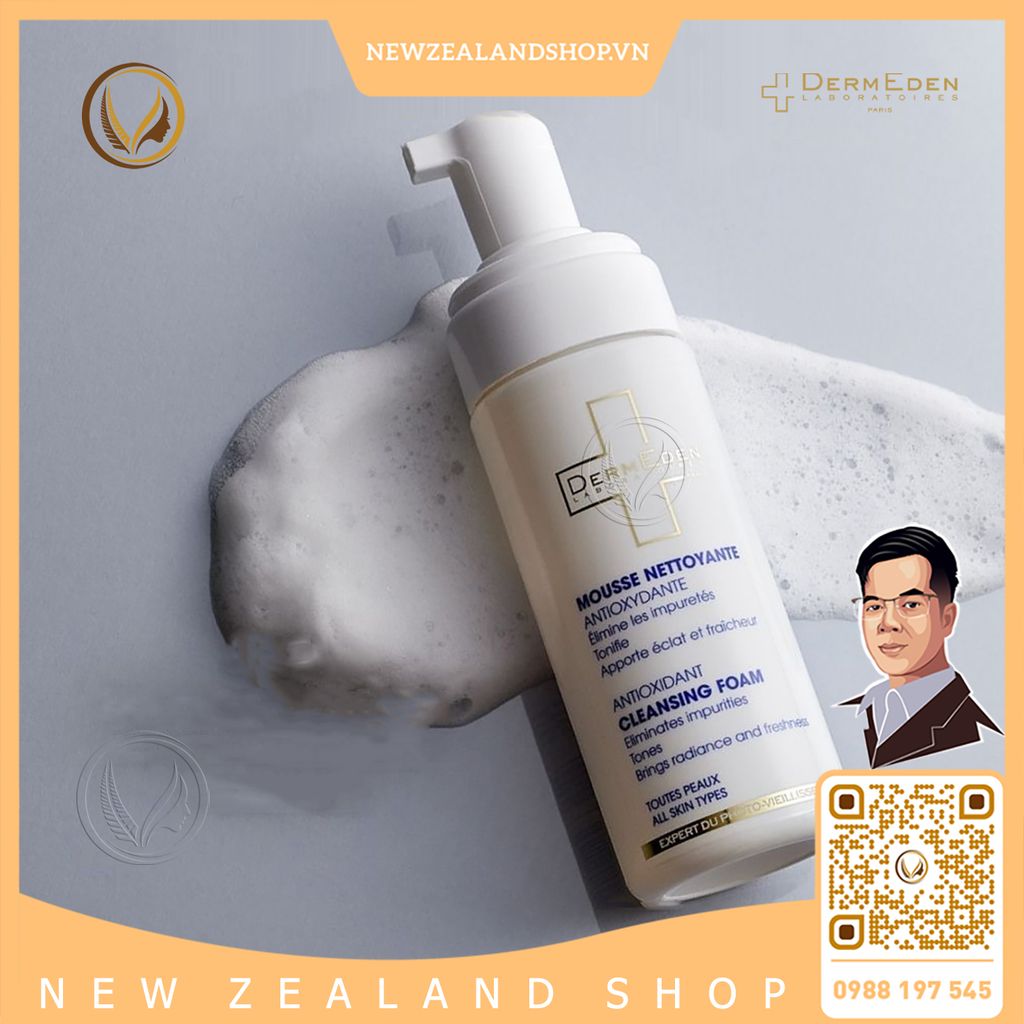 Sữa rửa mặt chống oxy hóa dạng bọt DermEden Antioxydante Cleansing Foam 150ml