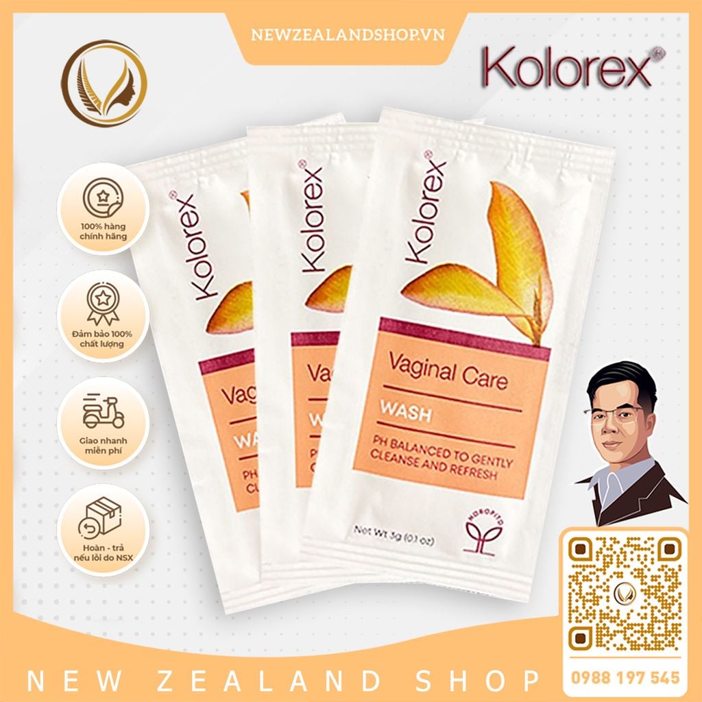 Dung dịch vệ sinh phụ nữ, nước rửa vùng kín Kolorex Vaginal Care Wash (gói 3gram)