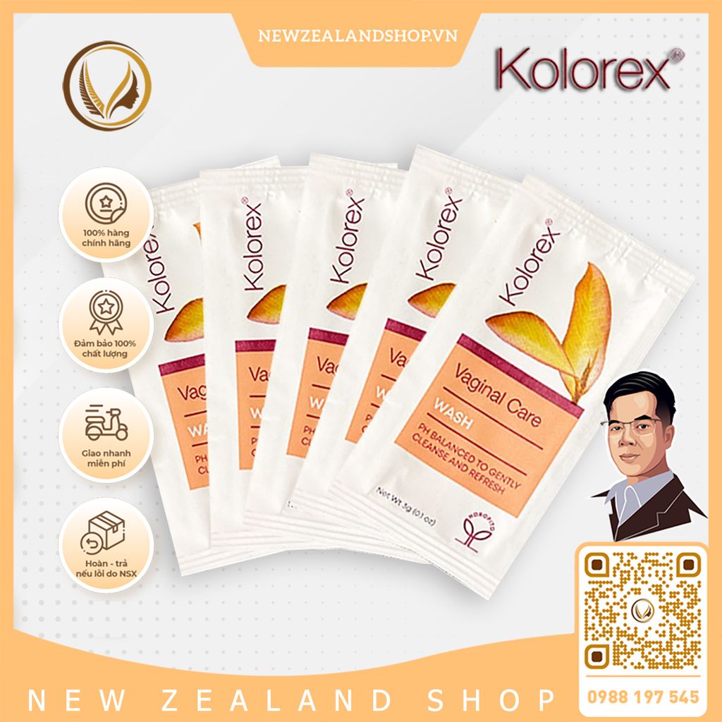 Dung dịch vệ sinh phụ nữ, nước rửa vùng kín Kolorex Vaginal Care Wash (gói 3gram)