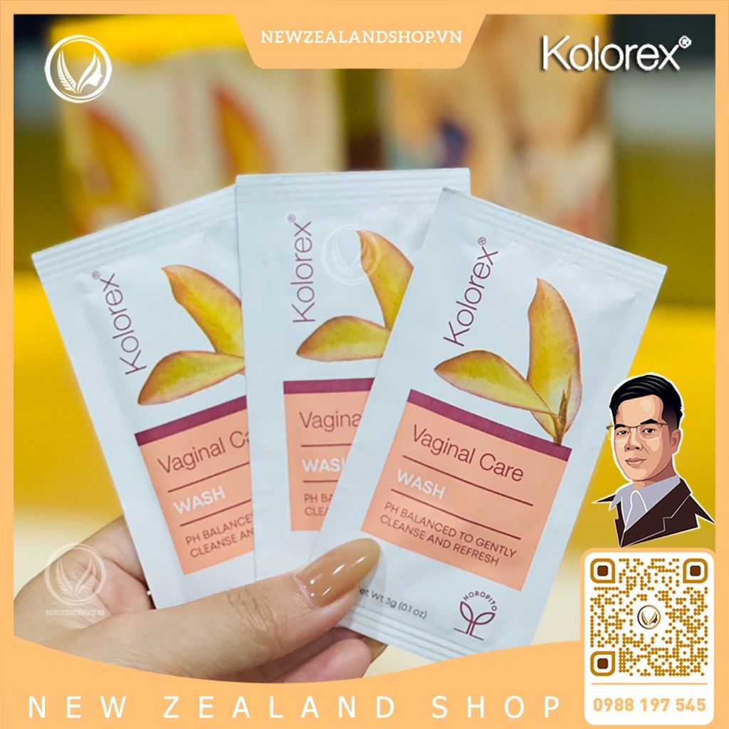 Dung dịch vệ sinh phụ nữ, nước rửa vùng kín Kolorex Vaginal Care Wash (gói 3gram)