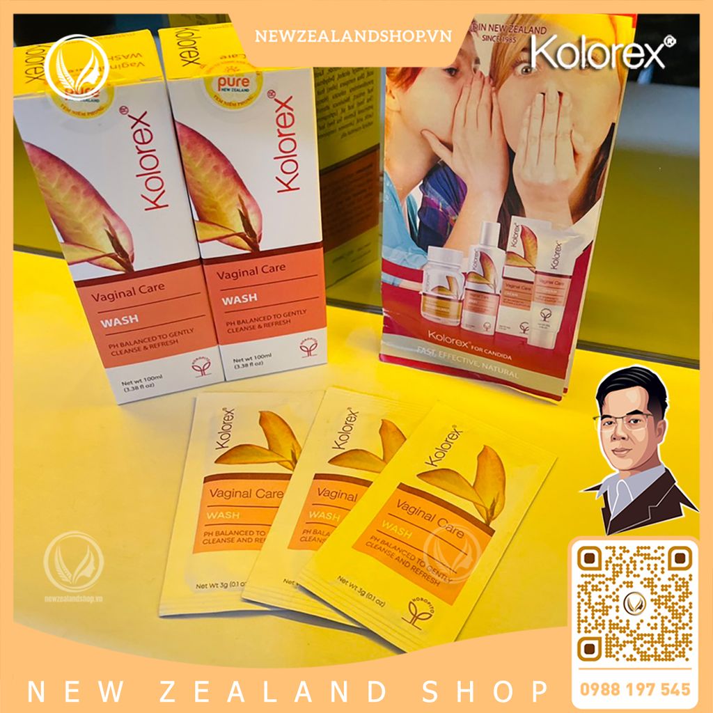 Dung dịch vệ sinh phụ nữ, nước rửa vùng kín Kolorex Vaginal Care Wash (gói 3gram)
