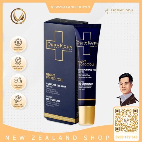 Kem dưỡng mắt, giảm thâm quầng DermEden Night Protocole Intense Eye Contour 15ml