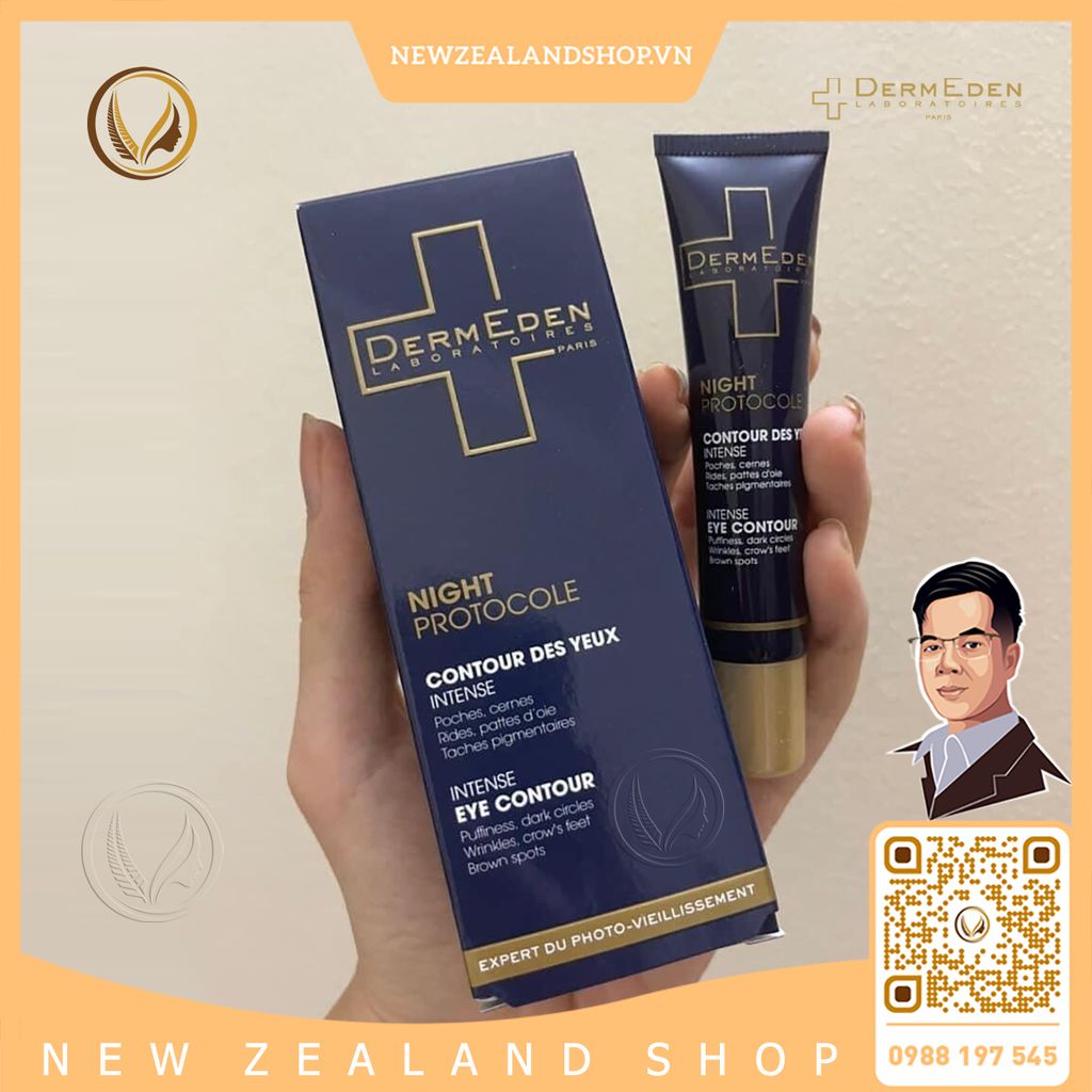 Kem dưỡng mắt, giảm thâm quầng DermEden Night Protocole Intense Eye Contour 15ml