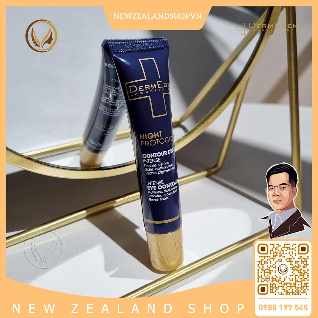 Kem dưỡng mắt, giảm thâm quầng DermEden Night Protocole Intense Eye Contour 15ml