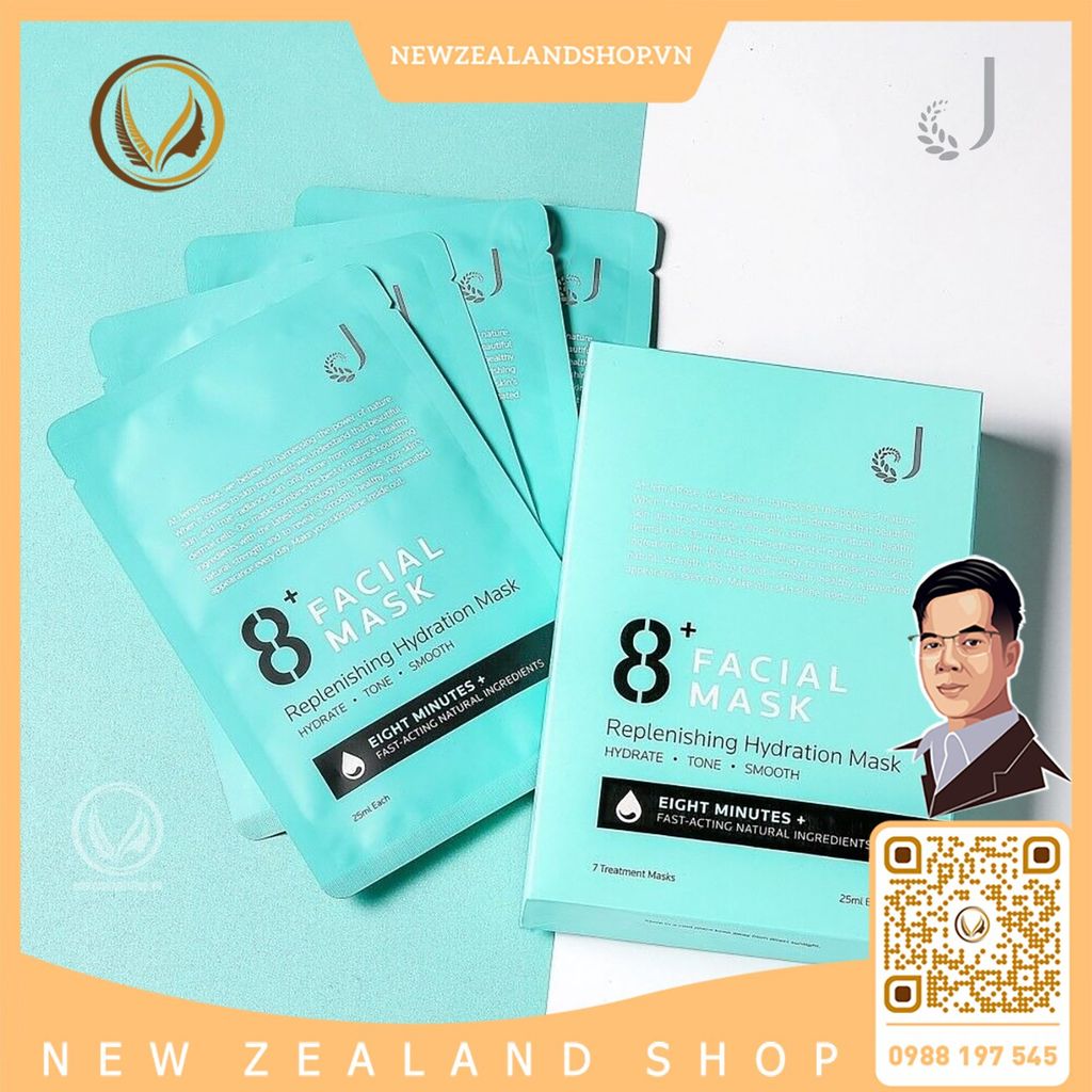 Mặt nạ dưỡng ẩm cấp tốc 8 phút Jema Rose 8+ Minute Replenishing Hydration Mask 7 miếng x 25ml