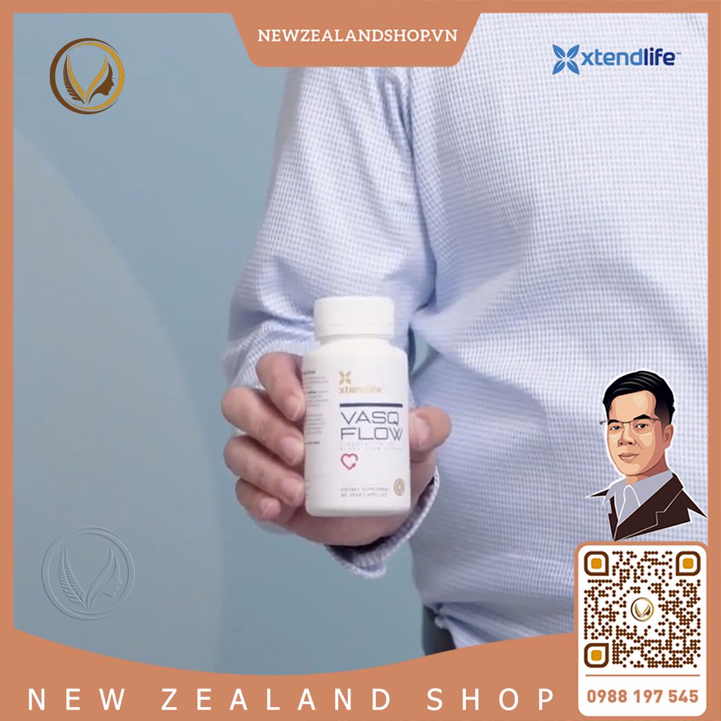 Viên uống lưu thông máu, tăng Nitric Oxide tự nhiên Xtend Life VasQFlow 90 viên