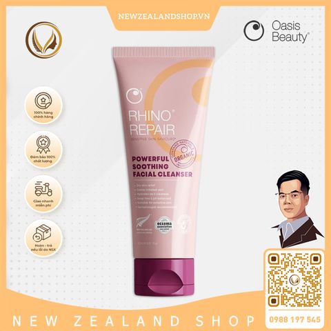 Sữa rửa mặt phục hồi da Oasis Beauty Rhino Repair Powerful Soothing Facial Cleanser 150ml