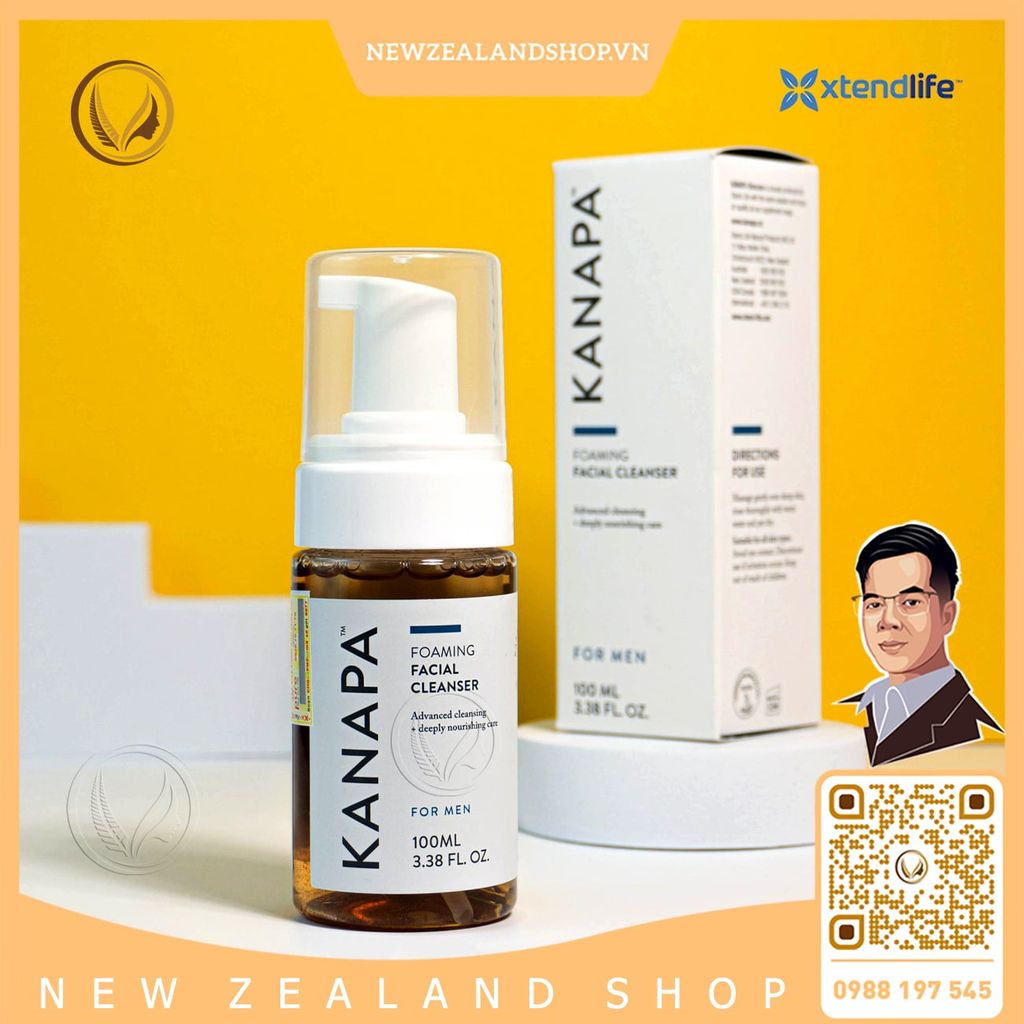 Sữa rửa mặt tạo bọt dành cho nam Xtend Life Kanapa Foaming Facial Cleanser For Men 100ml